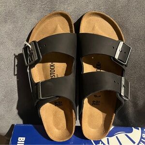 Birkenstock Arizona Women’s Sandals Black Size 8 US 39 EU Narrow Oiled Leather